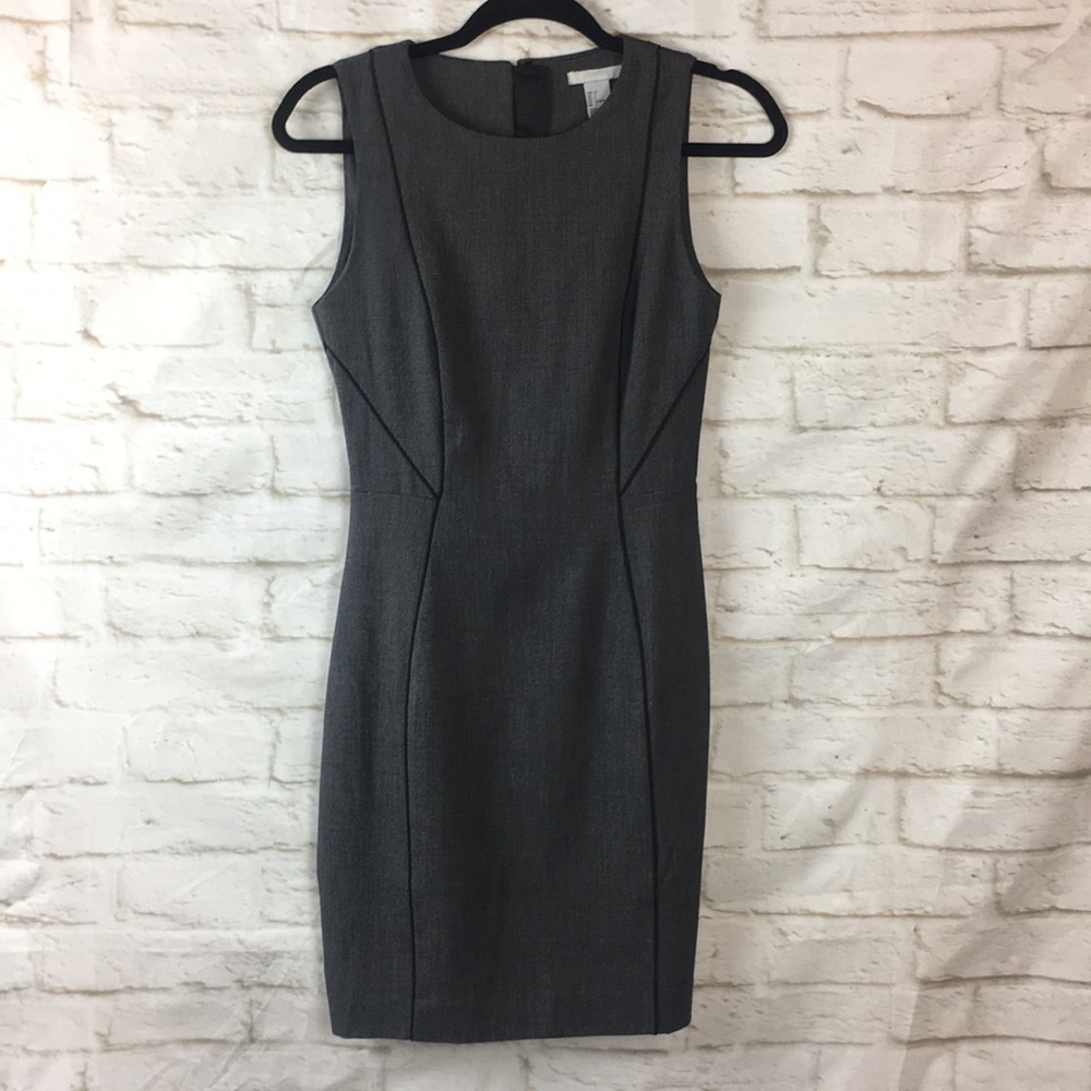 H&M Career Work Gray Black Sleeveless Dress 4